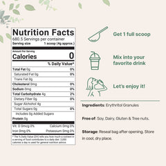Close-up of white erythritol granules for baking and cooking
