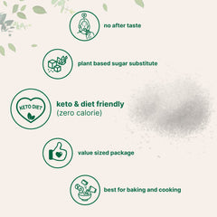 Included scoop shows precise measurement for Micro Ingredients erythritol