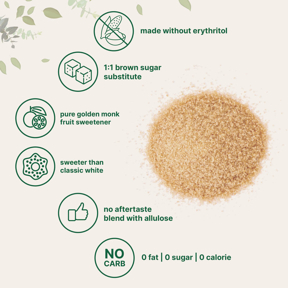 Micro Ingredients golden monk fruit granules as a brown sugar substitute in recipes.