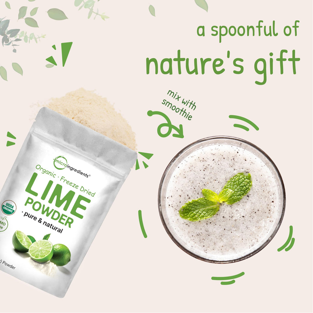 Lab-tested Micro Ingredients lime powder emphasizing safety and non-GMO quality