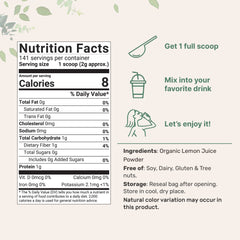 Micro Ingredients lemon juice powder scoop highlights easy portion control for daily vitamin C