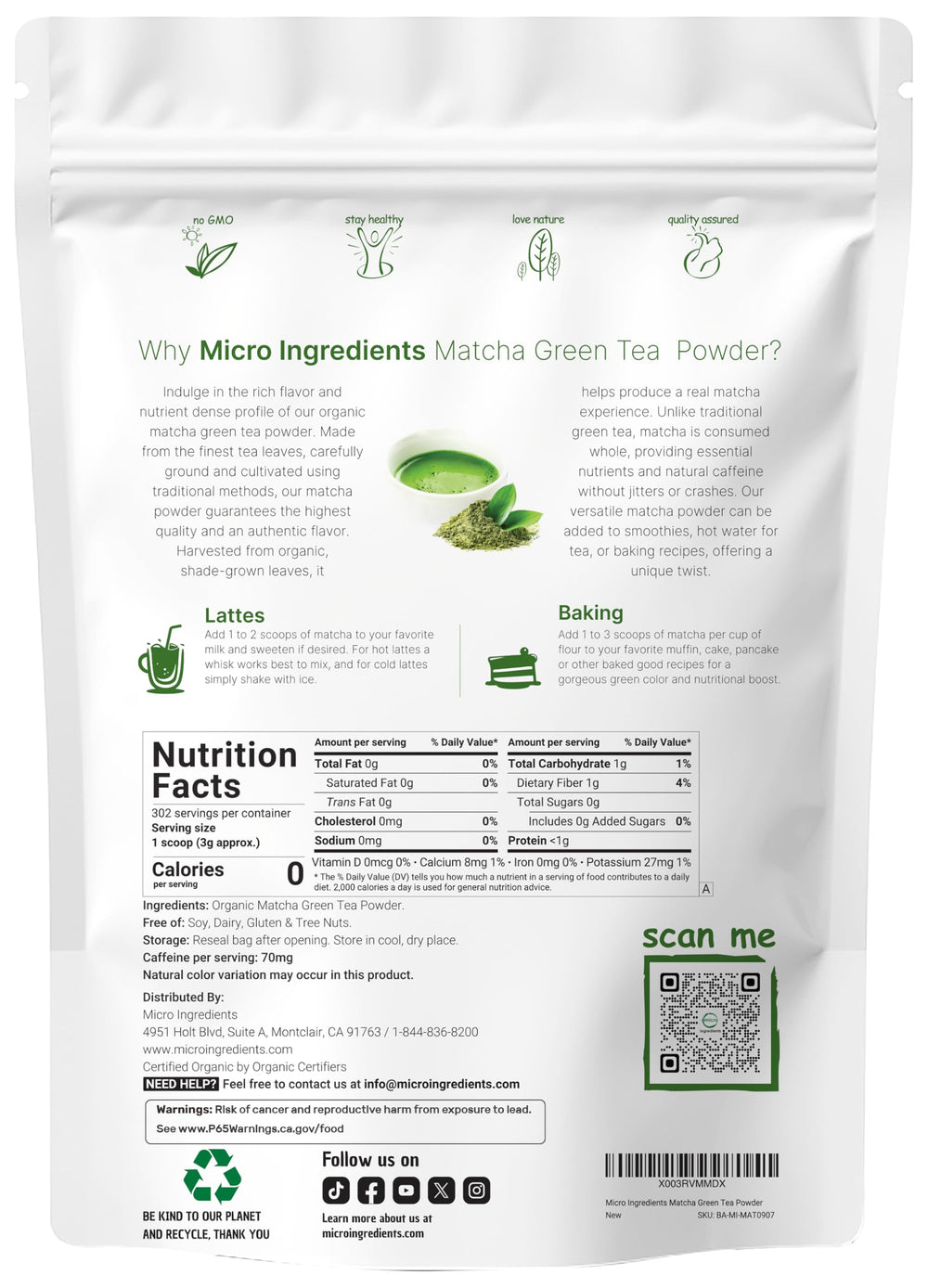 Micro Ingredients matcha pour-over close-up, ideal for flavorful drinks.