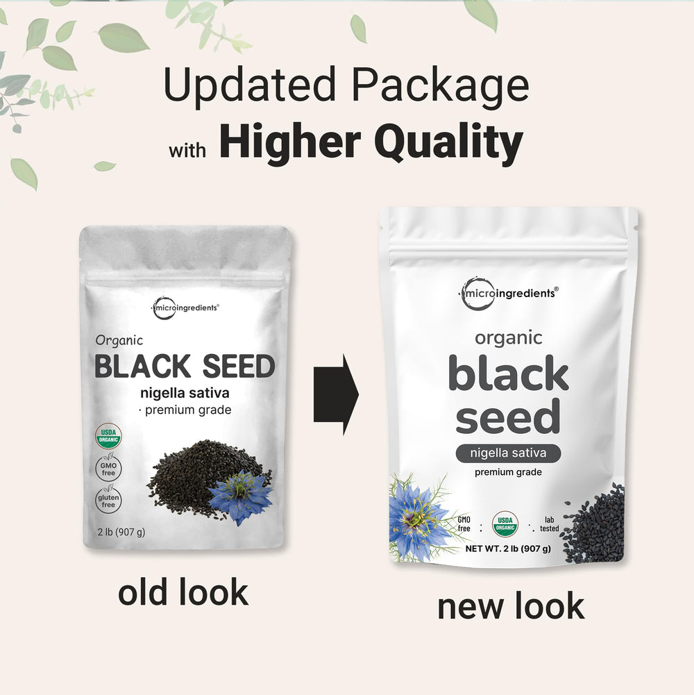 Micro Ingredients organic black cumin seeds in a roasting pan releasing aroma