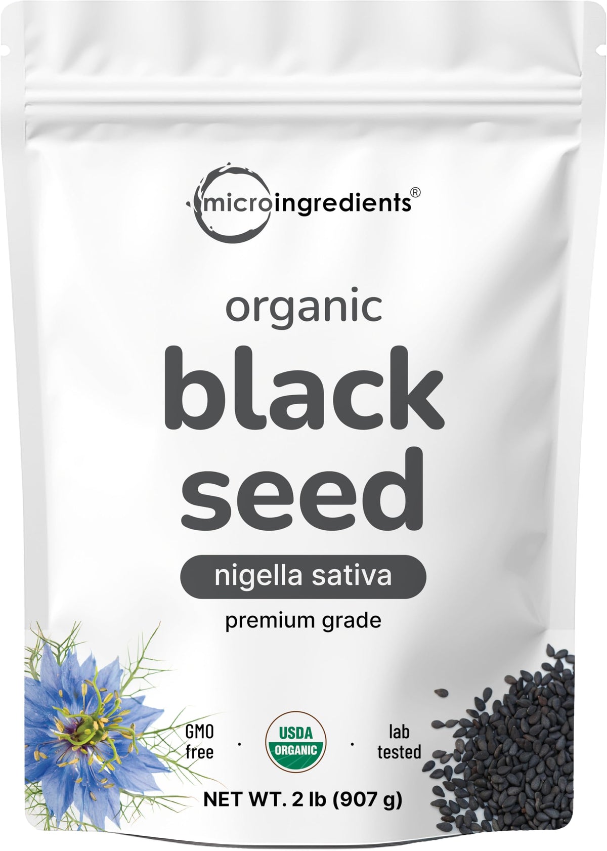 Micro Ingredients Organic Black Cumin Seeds from Egypt in a 2lb bag for bulk cooking