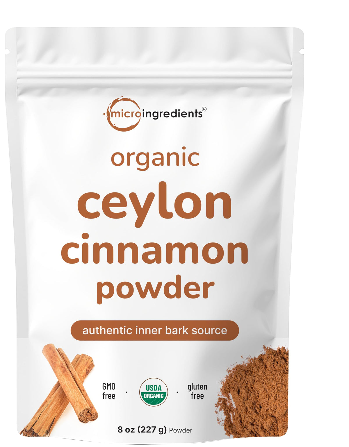 Micro Ingredients Organic Ceylon Cinnamon powder pouch ready for baking