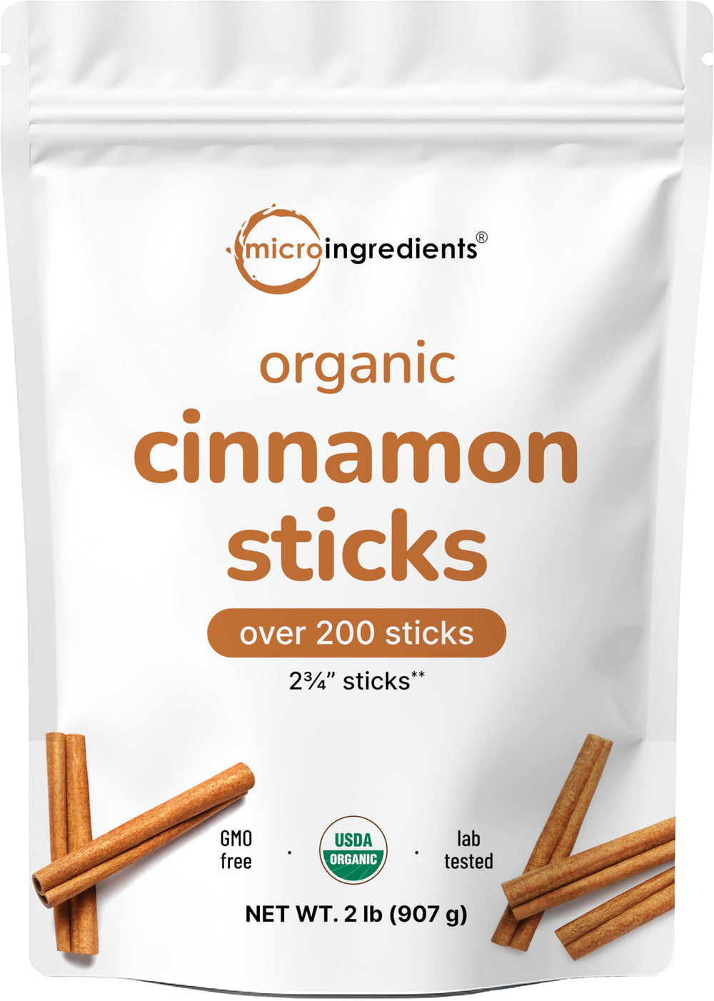 Micro Ingredients organic cinnamon sticks bulk for tea, baking, and savory dishes.