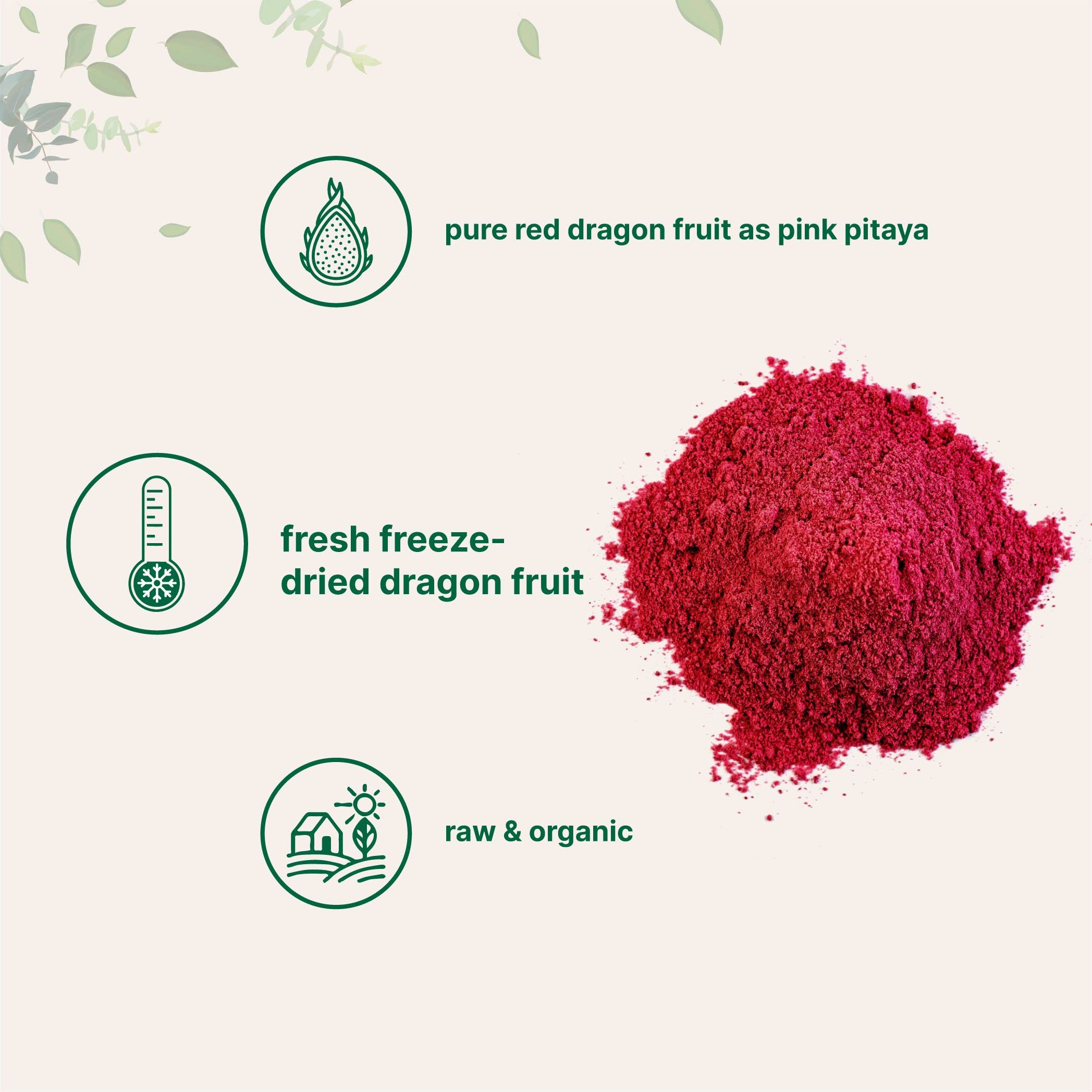 Micro Ingredients Dragon Fruit Powder in a shake shows vibrant pink color.