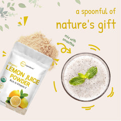 Micro Ingredients Organic Lemon Juice Powder poured into a smoothie for citrus boost