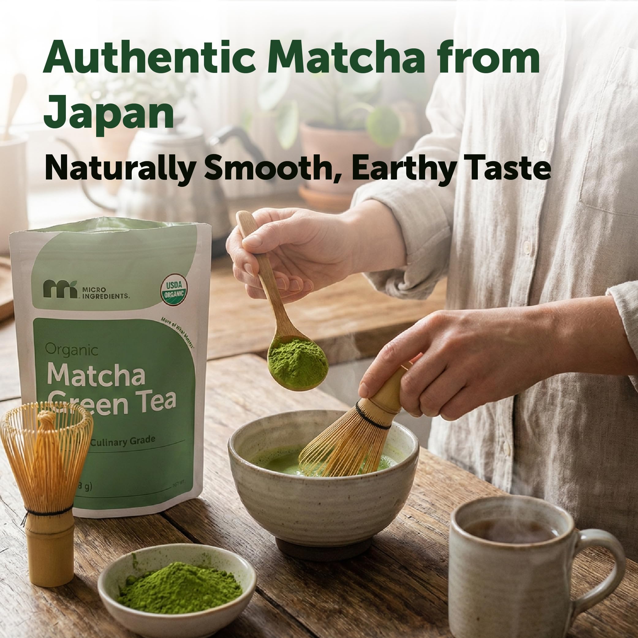 Micro Ingredients Organic matcha eco-packaging promotes sustainability.