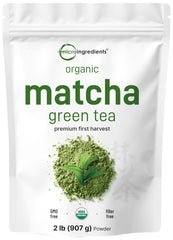 Micro Ingredients Organic Matcha powder 2lb bulk for smoothies and lattes.