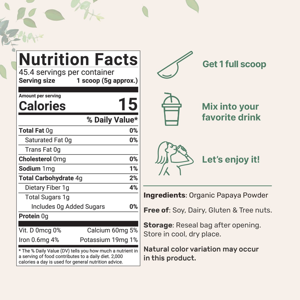 Micro Ingredients Papaya Powder with scoop enables precise daily servings