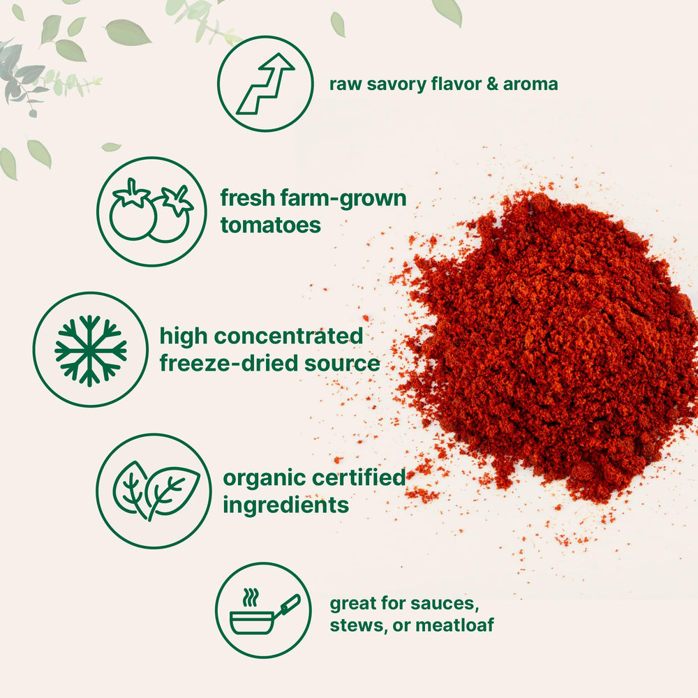 Micro Ingredients organic tomato powder jar offers versatile seasoning options.