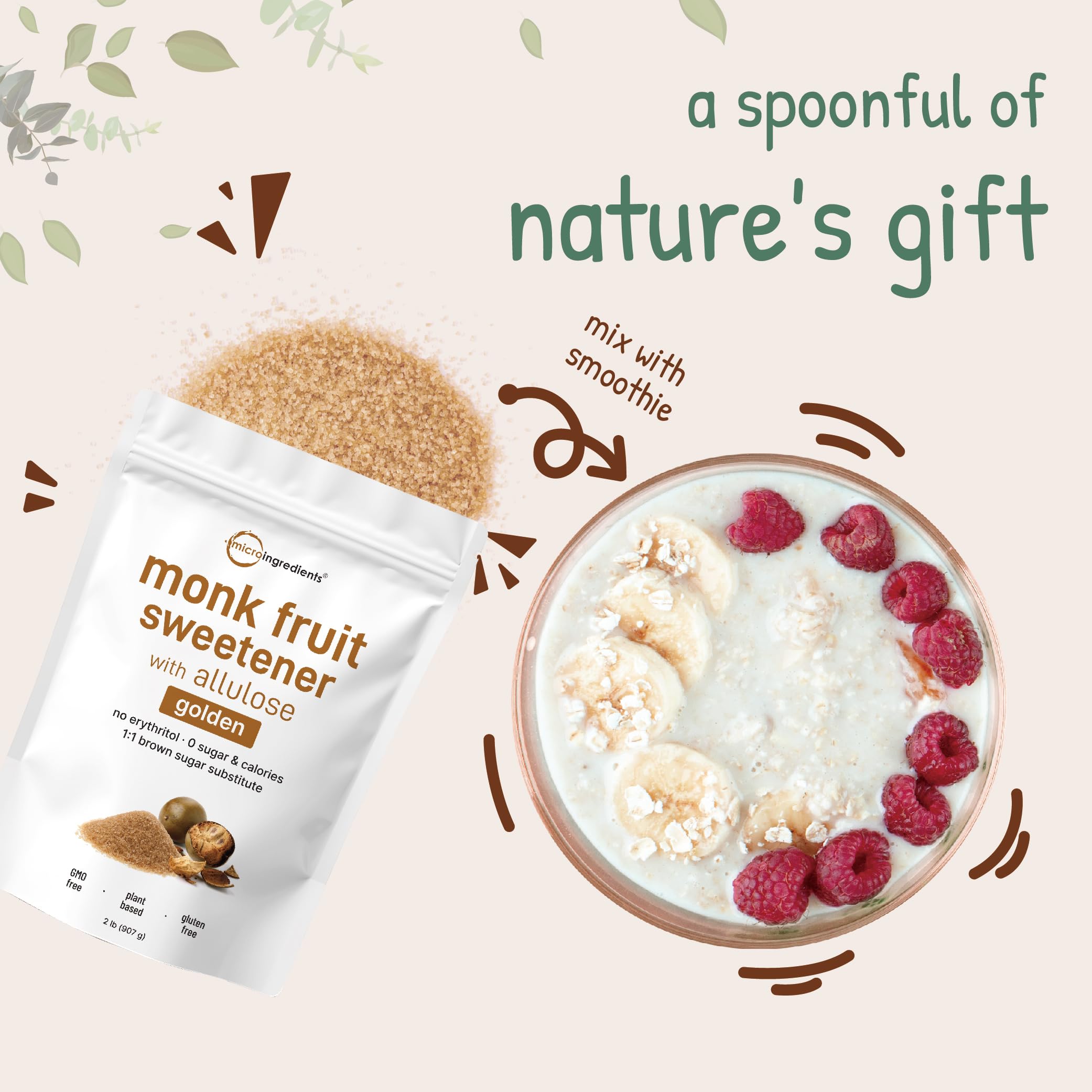 Micro Ingredients third-party lab-tested non-GMO label for safety and purity.
