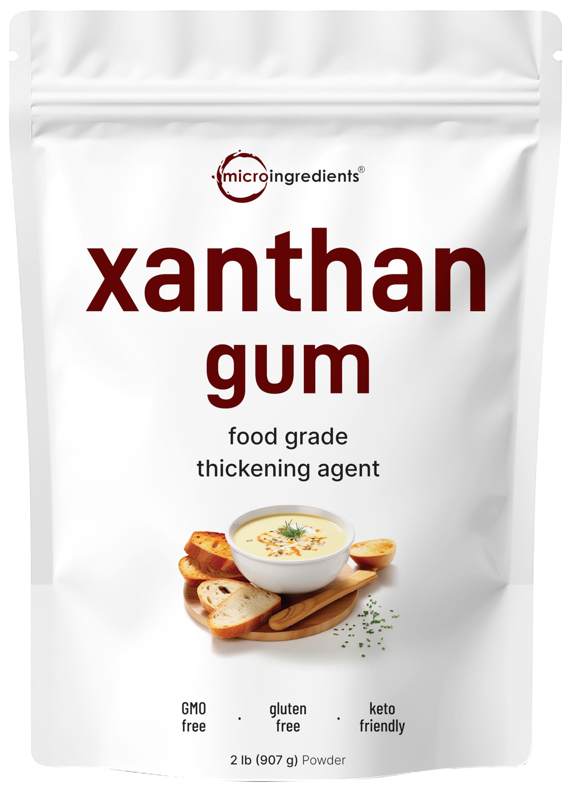 Micro Ingredients Xanthan Gum Powder 2lb bag for gluten-free baking and thickening
