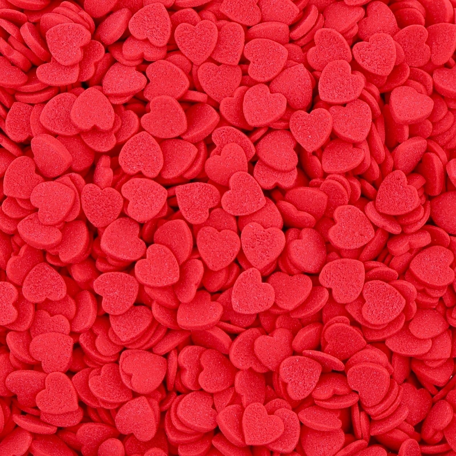 MIDDLE BUBBLE Red Heart Sprinkles on cookies brighten celebrations