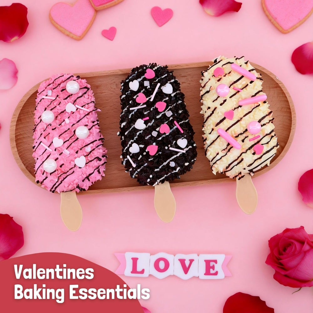 MIDDLE BUBBLE Valentines Sprinkles pink jimmies add delicate borders to cupcakes and cookies