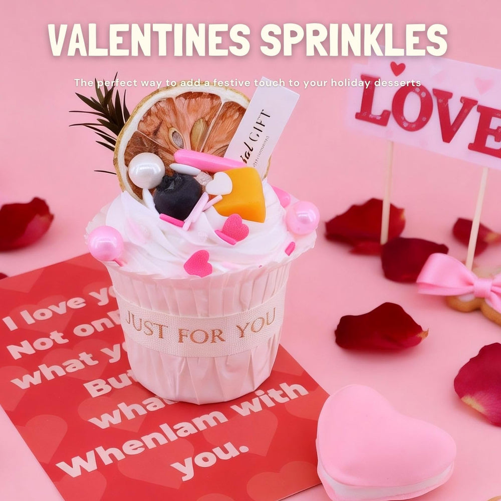 MIDDLE BUBBLE Valentines Sprinkles sugar pearls add texture and sparkle to desserts and decorations