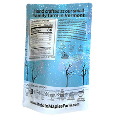 Middle Maples Farm Vermont Pure Maple Sugar granules close-up showing natural crystals and amber color