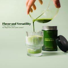 Midori Spring Emerald matcha in recyclable tin packaging preserves freshness