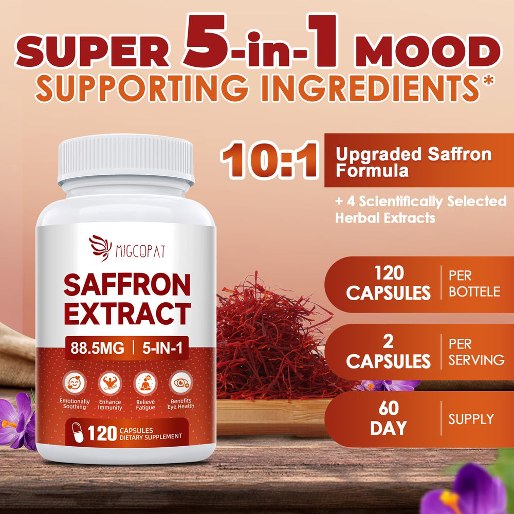 Migcopat saffron manufacturing QA seal on bottle