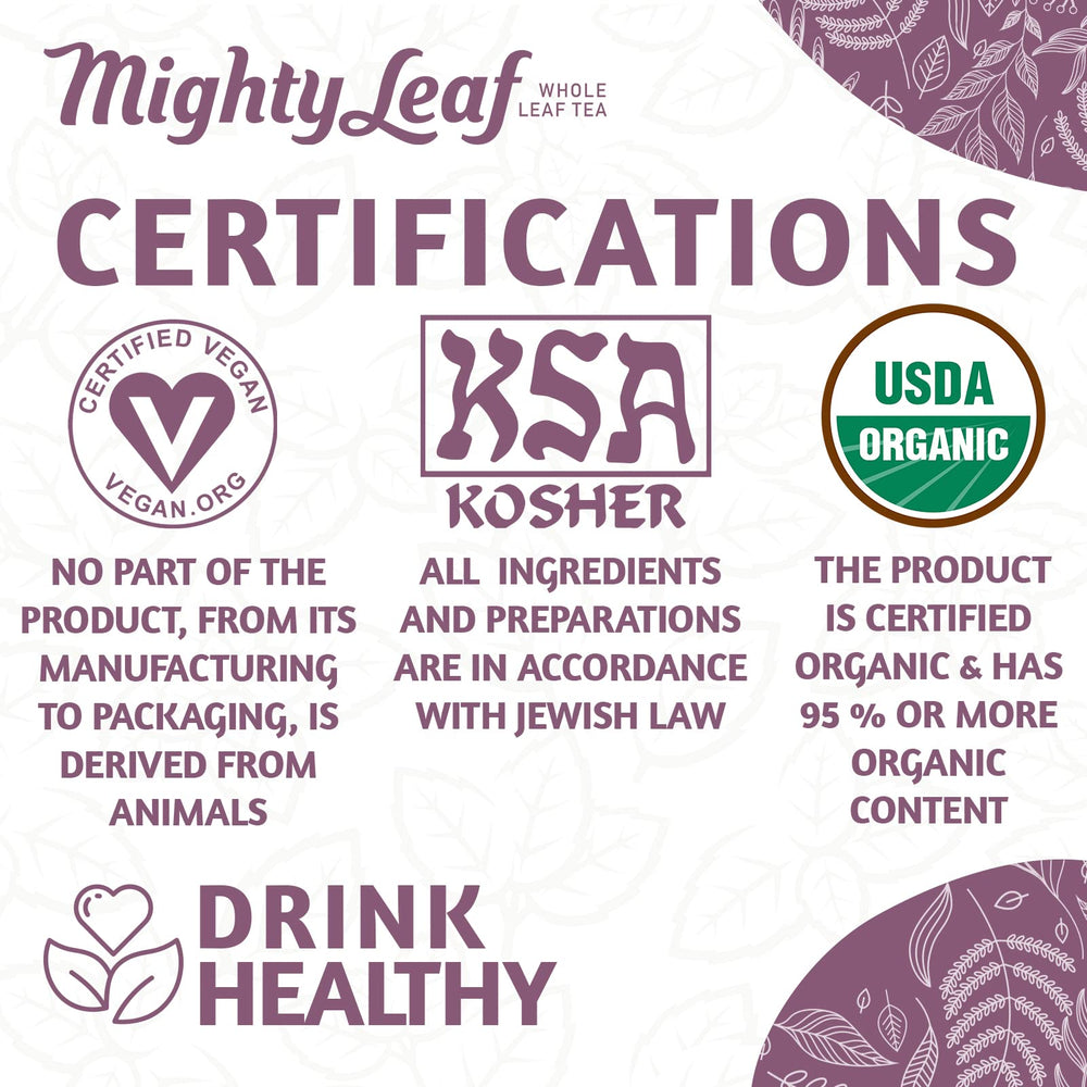 Mighty Leaf biodegradable tea pouches reduce waste while preserving flavor.