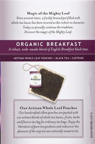 Mighty Leaf Organic Breakfast box shows 15-count packaging.