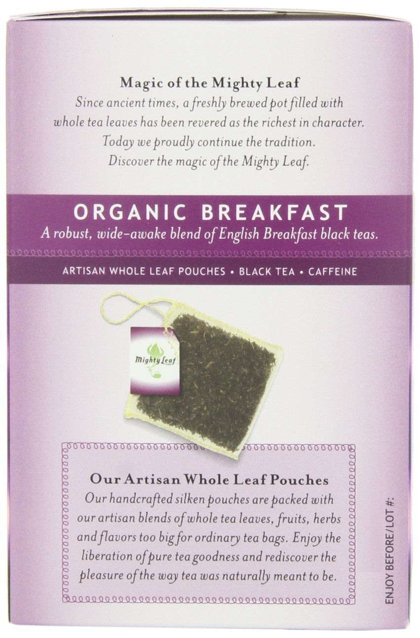 Brewing Mighty Leaf Breakfast Tea to a rich, aromatic cup.