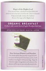 Brewing Mighty Leaf Breakfast Tea to a rich, aromatic cup.