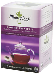 Mighty Leaf Breakfast Black Tea hot brew ideal for cozy mornings.