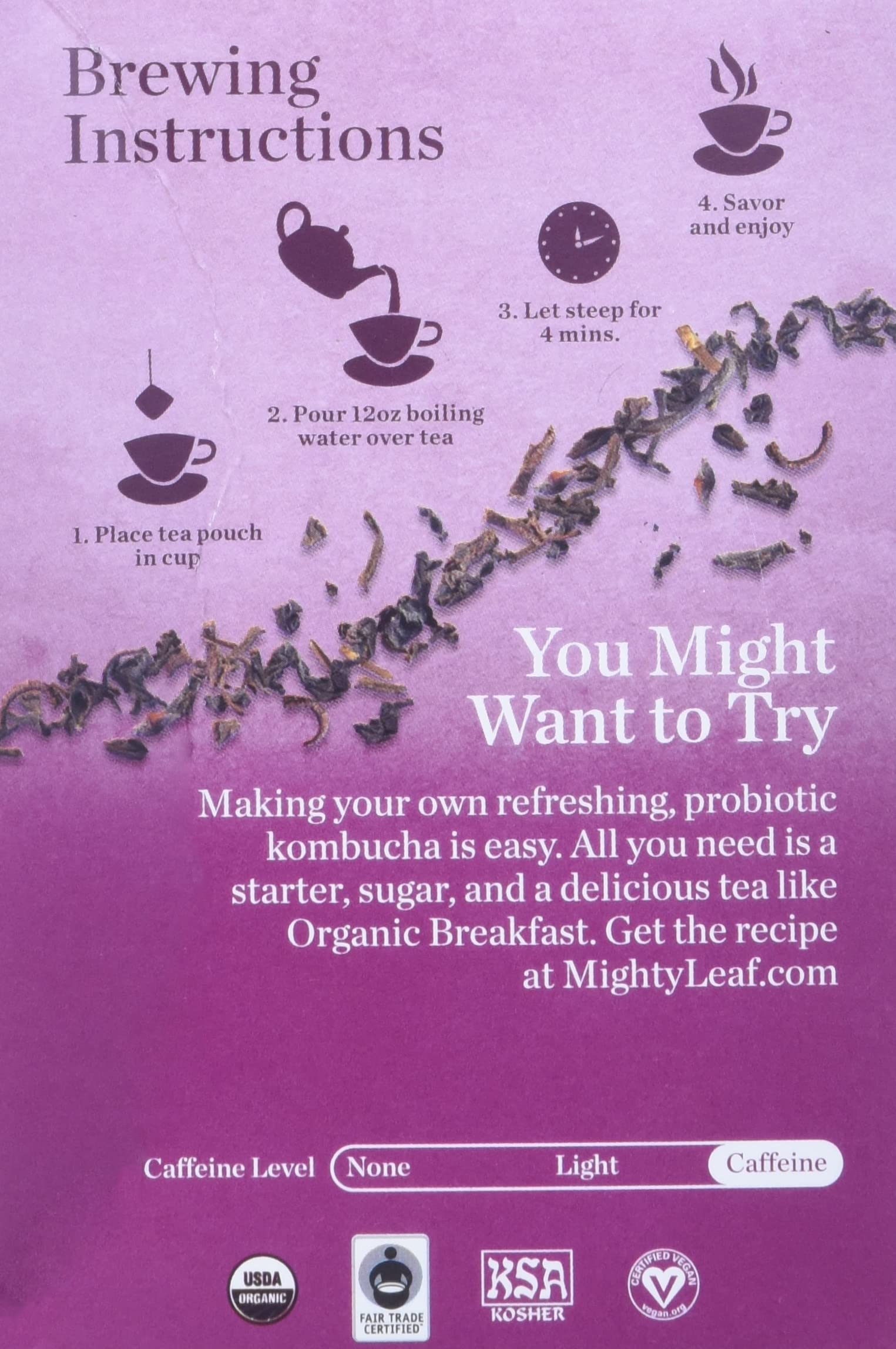 Rwanda high-elevation tea adds brisk citrusy notes.
