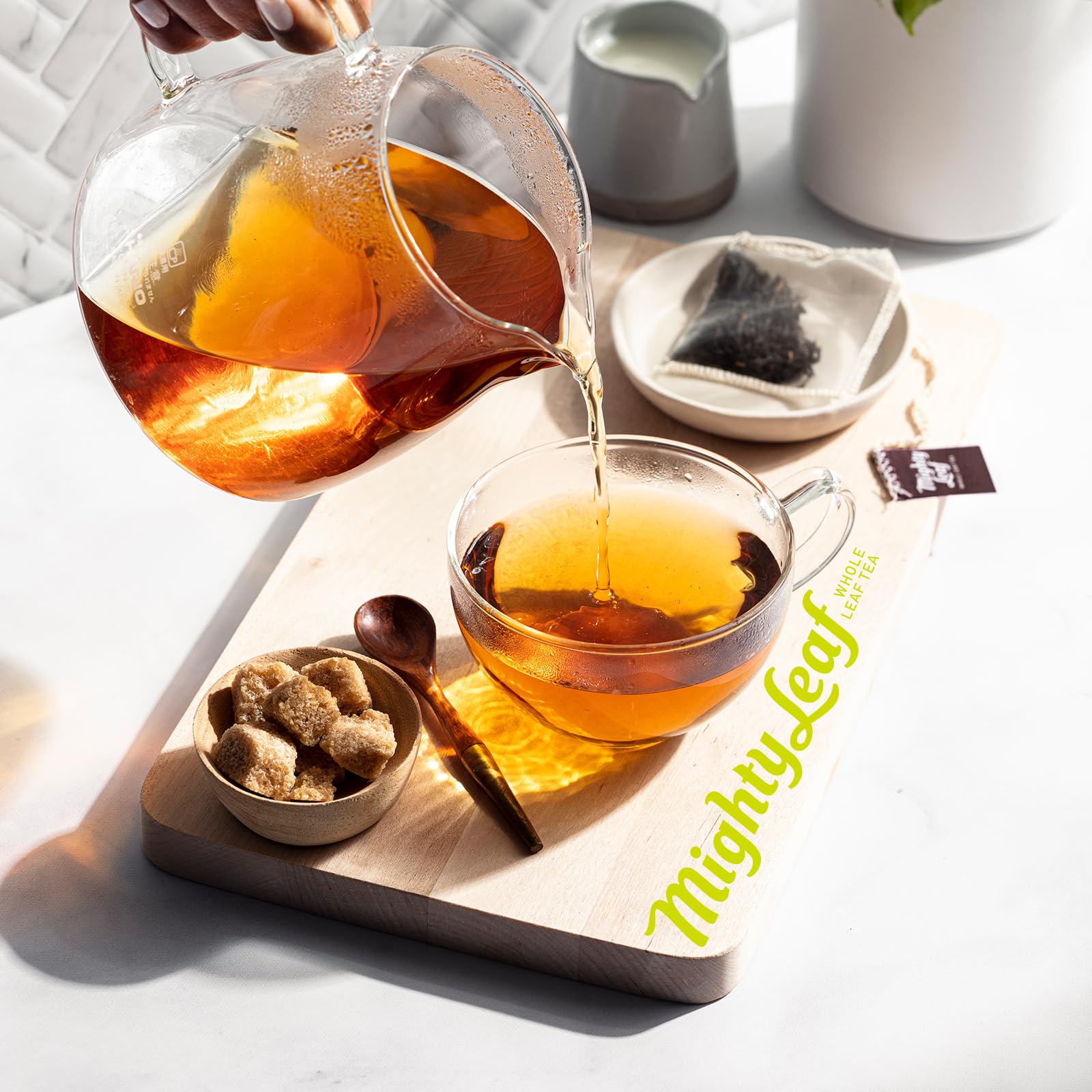 Aromatic steam from Mighty Leaf Green Dragon Tea signals a calming moment.