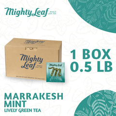 Mighty Leaf Marrakesh Mint whole-leaf pouches deliver richer flavor in every cup.