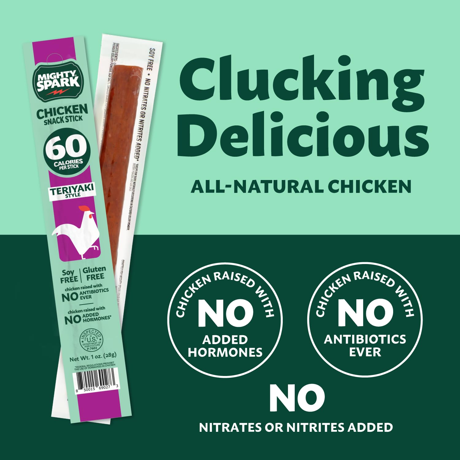 Nutrition label highlights 6 g of protein per Mighty Spark stick