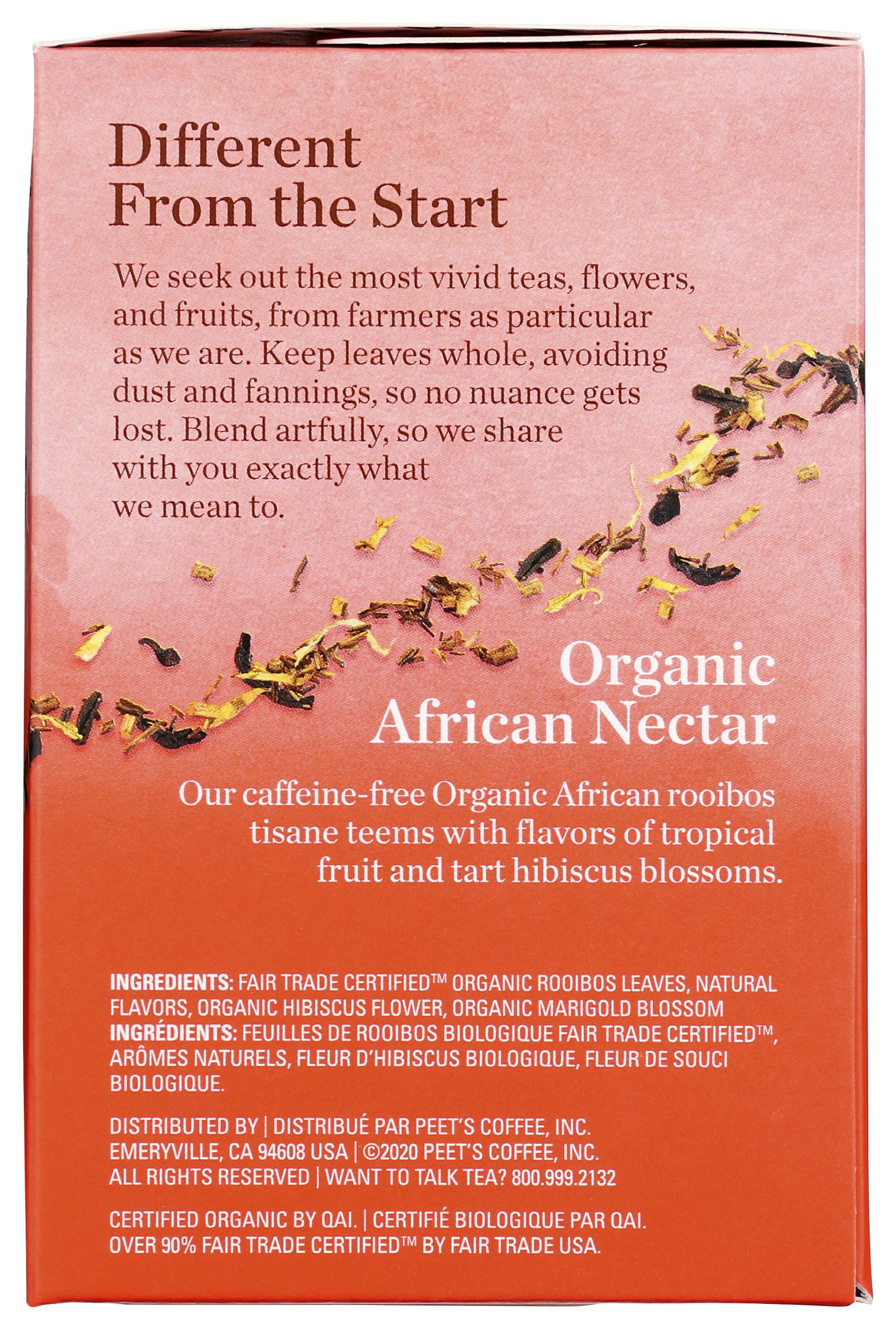 Box featuring hibiscus and marigold for a fruity aroma.
