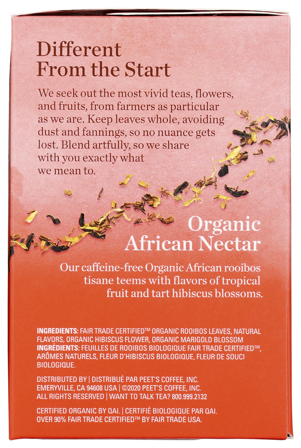Box featuring hibiscus and marigold for a fruity aroma.