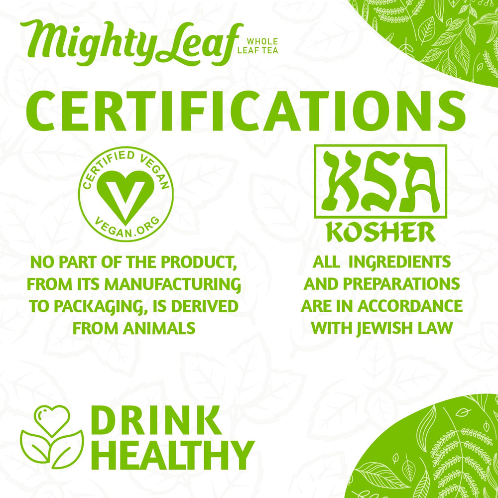 Mighty Leaf iced tea glass featuring refreshing fruit-infused brew