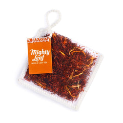 Close-up of Mighty Leaf rooibos leaves from the Western Cape.