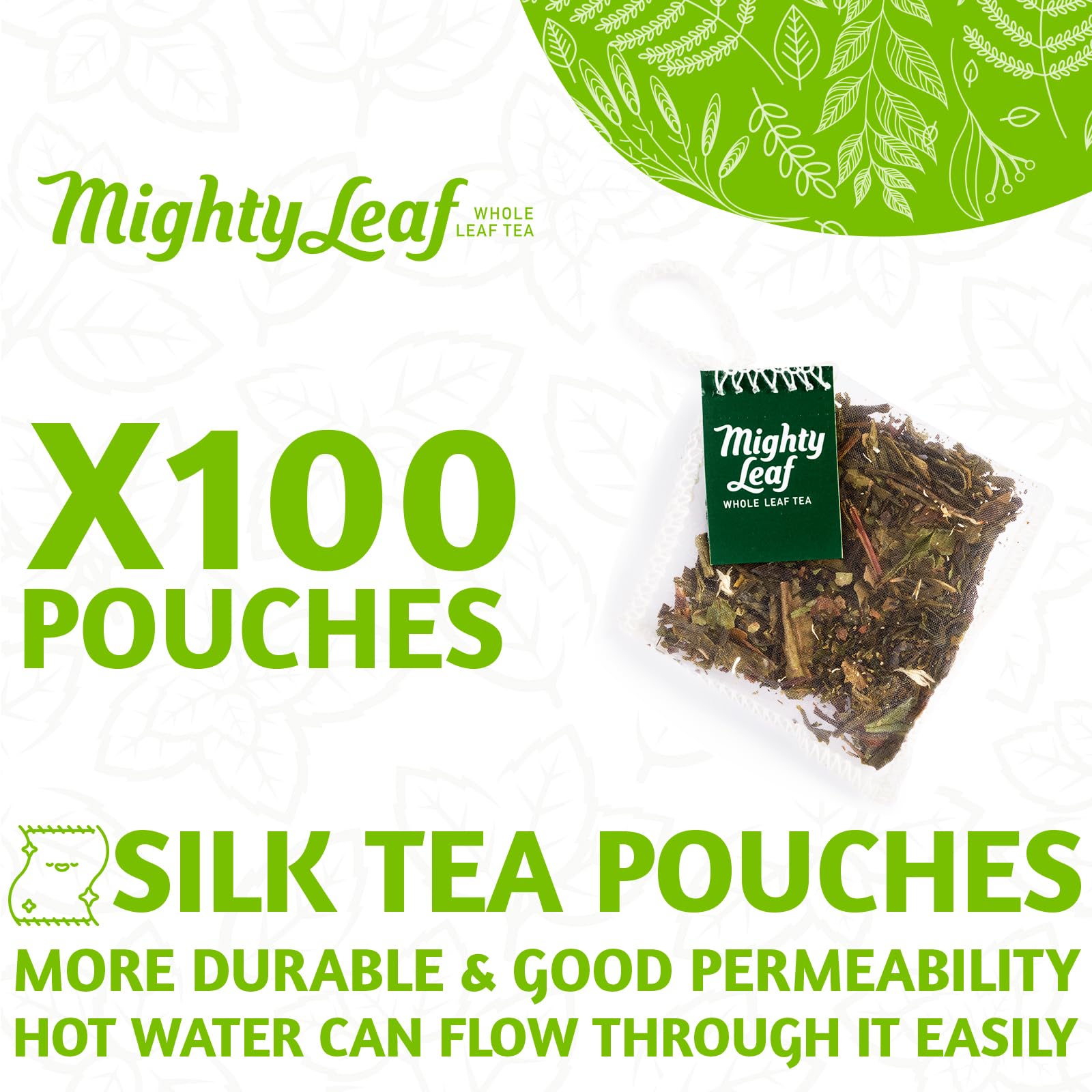 Mighty Leaf White Orchard cup steeping to reveal melon and peach notes