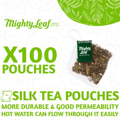 Mighty Leaf White Orchard cup steeping to reveal melon and peach notes