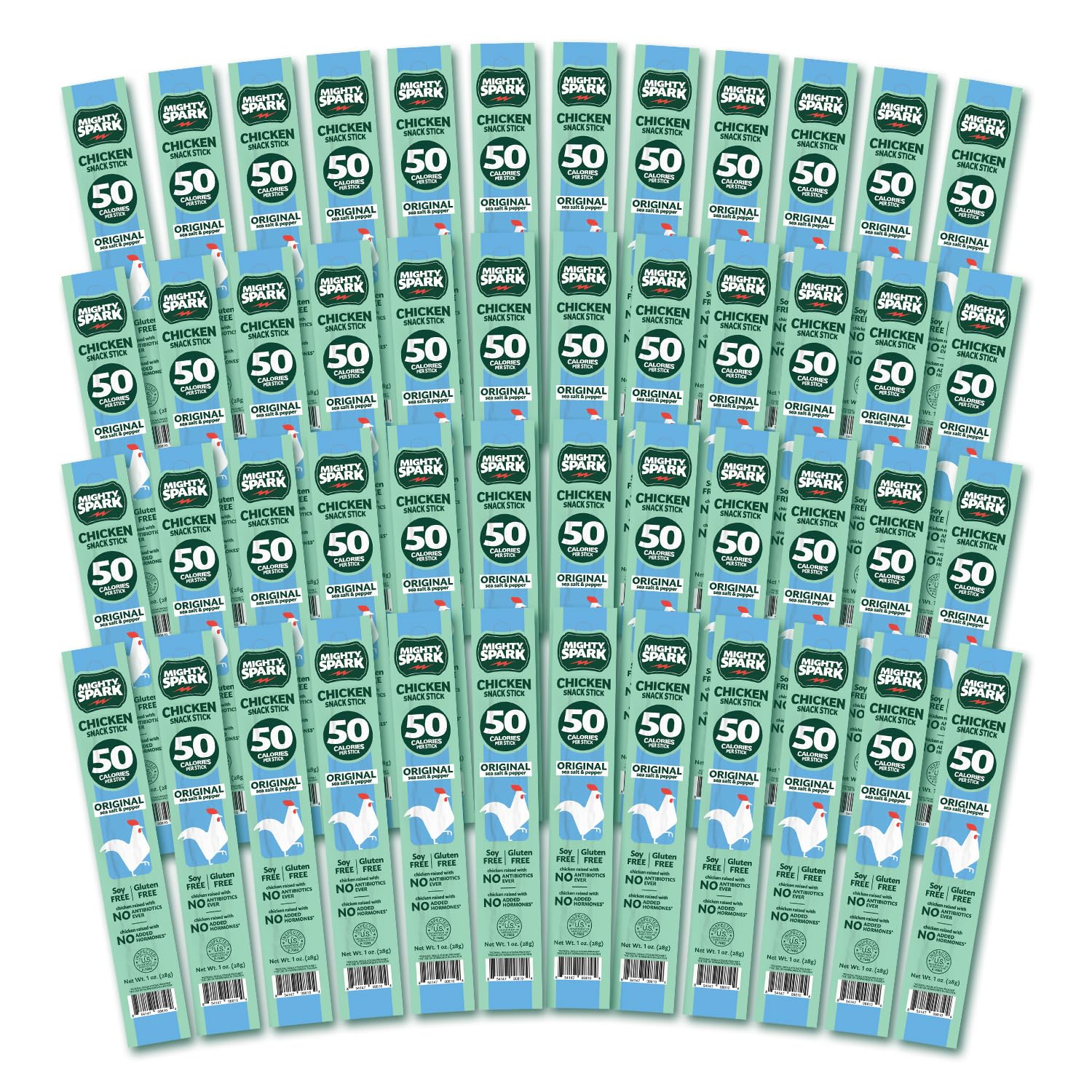 Mighty Spark Original Sea Salt & Pepper packaging shows convenient on-the-go protein.