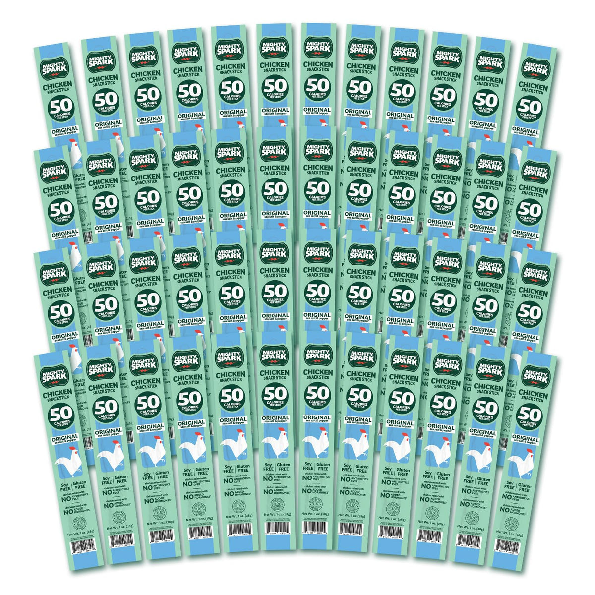 Mighty Spark Original Sea Salt & Pepper packaging shows convenient on-the-go protein.