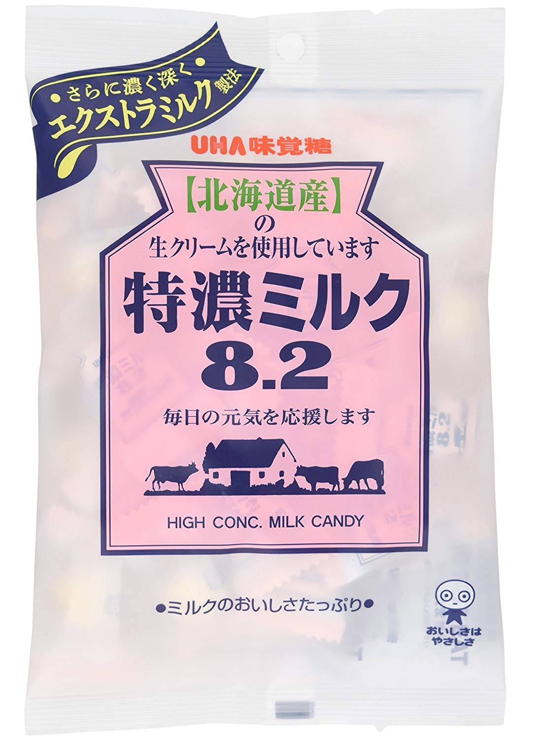 Mikakuto Tokuno Milk 8.2 Candy pack on display, Japan origin