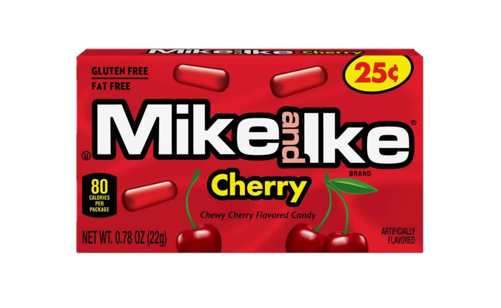 MIKE AND IKE Cherry box adds bright fruit flavor to lunch boxes.