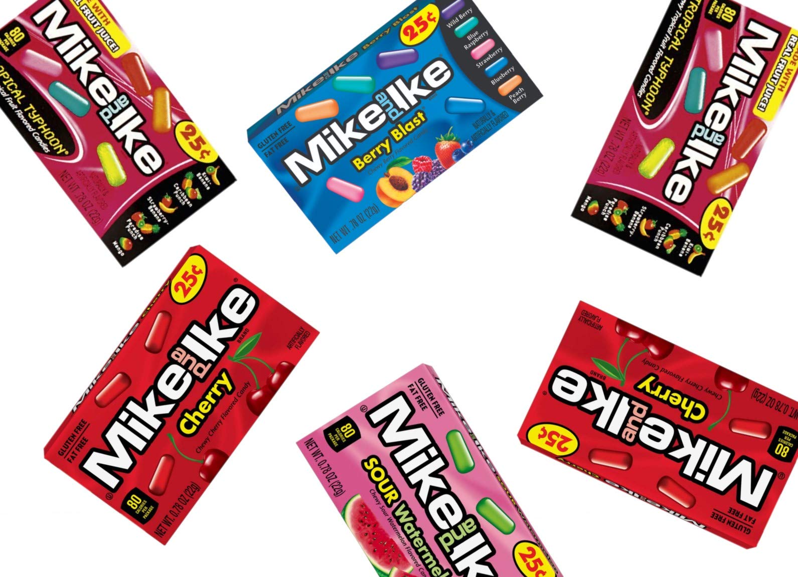 MIKE AND IKE Strawberry Banana box blends berry and fruit notes for casual snacking.
