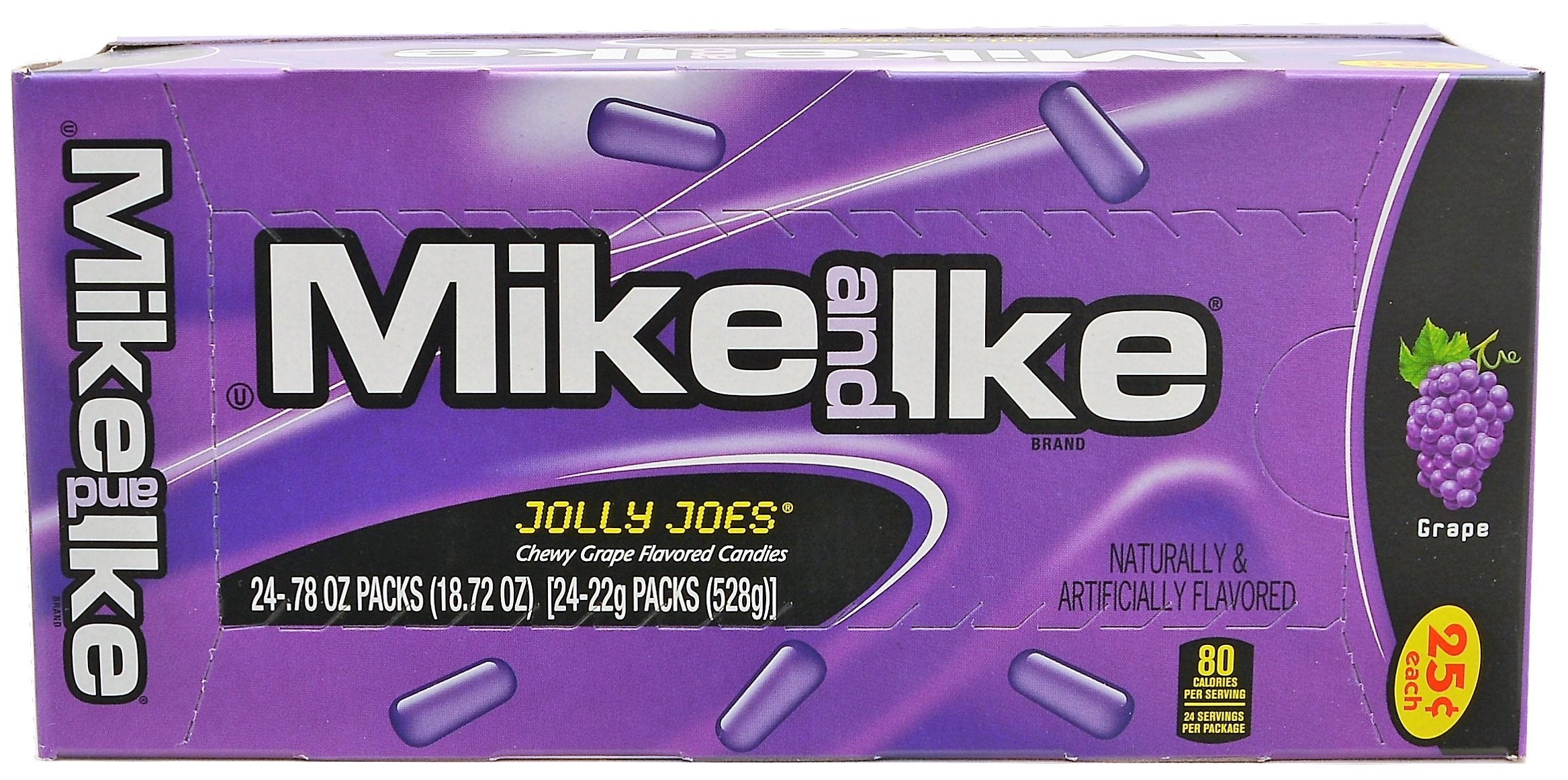 Mike and Ike Jolly Joes grape pouches for on-the-go snacking and sharing.