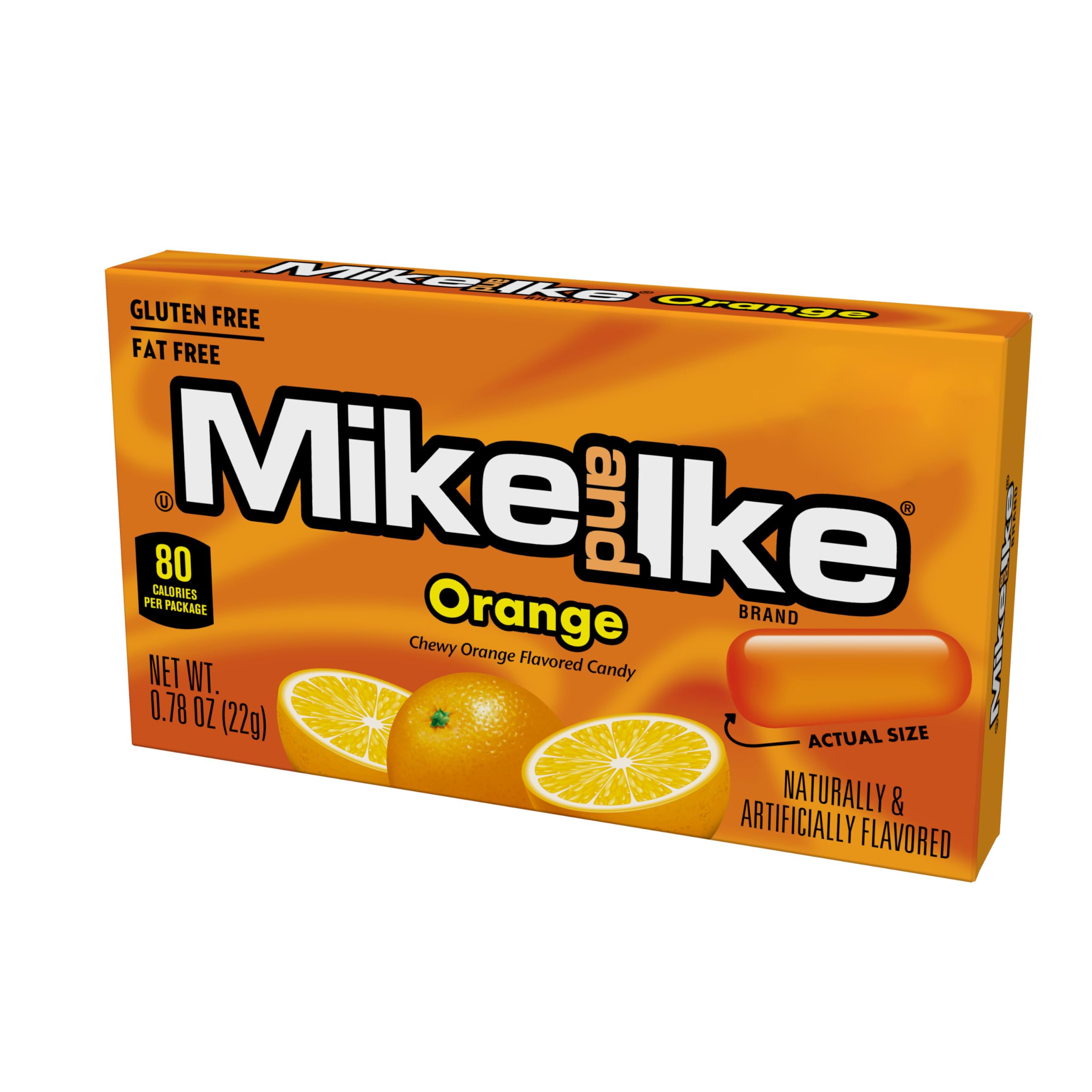 Lunchbox-ready Mike and Ike Orange pack shown for convenient, kid-friendly snacking.