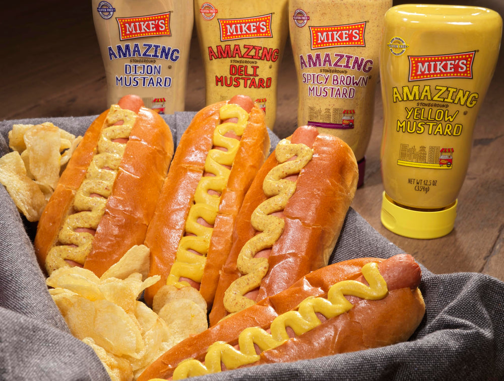 Mike's Amazing Deli Mustard as a burger topping delivers tangy creaminess.