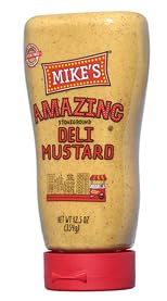 Mike's Amazing Deli Mustard seed close-up shows premium seeds.