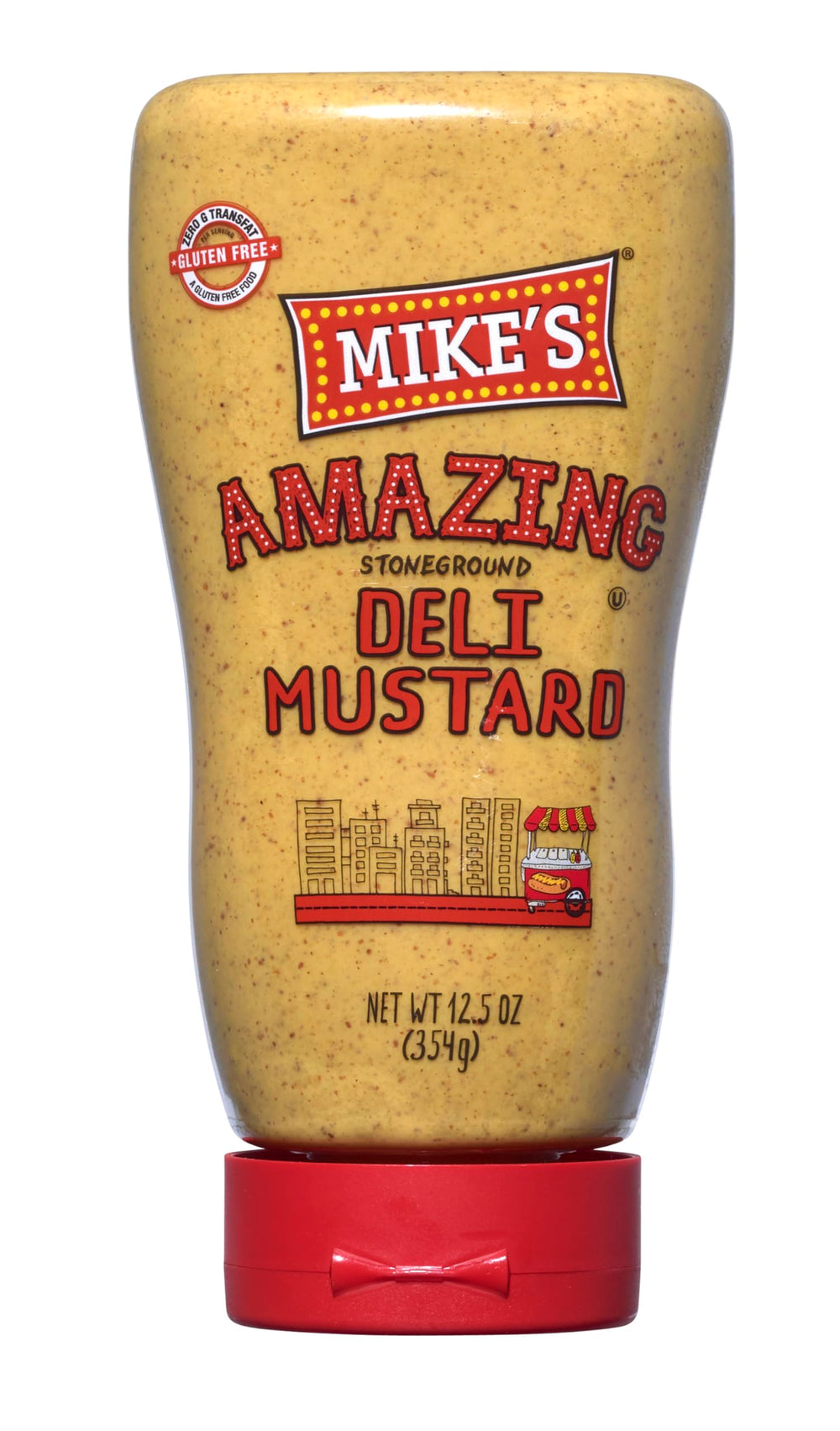 Mike's Amazing Deli Mustard jar with a glossy finish, perfect for sandwiches.