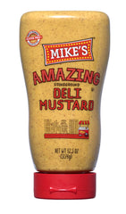 Mike's Amazing Deli Mustard jar with a glossy finish, perfect for sandwiches.
